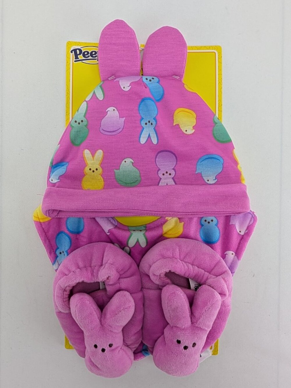 Peeps Infant Baby Set Hat Bib Booties Pink Multicolor Bunny Photo Prop Dan Dee